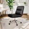 Flash Furniture Chloe Mid-Back Black Padded LeatherSoft Armless Chair w/Wheels, Swivel Function, and Chrome Frame CH-232174-1-BK-GG - alternate 7